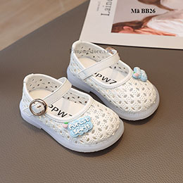 Giày cho bé gái 0-2 tuổi màu trắng kiểu búp bê xinh xắn - BB26