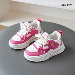 Giày cho bé gái từ 1-5 tuổi màu hồng quai dán - T02