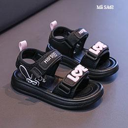 Giày cho bé gái kiểu sandal màu đen từ 3-11 tuổi - SA62